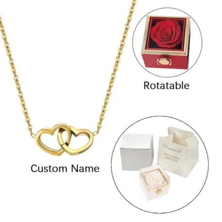 Double Heart Custom Personalized Necklace - Image 10