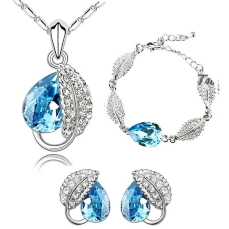 Crystal Water Necklace, Earrings and Bracelet Set