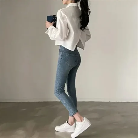 Spring Casual Long Sleeve White Shirt - Image 6