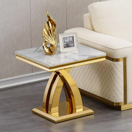 Luxury Accent Entry Way Faux Marble Table - Image 17