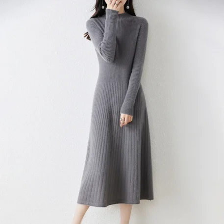 Winter Warm Wool Knitted Dress - Image 3