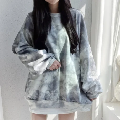 Autumn Tie Dye Long Sleeve Hoodie - Image 8