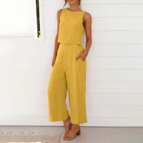 Summer Casual Linen 2 Piece Set