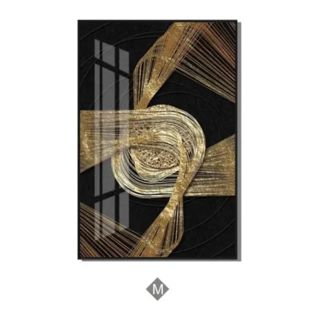 Luxury Abstract Black and Gold Foil Leaves Canvas Art  - NO FRAME - Image 23