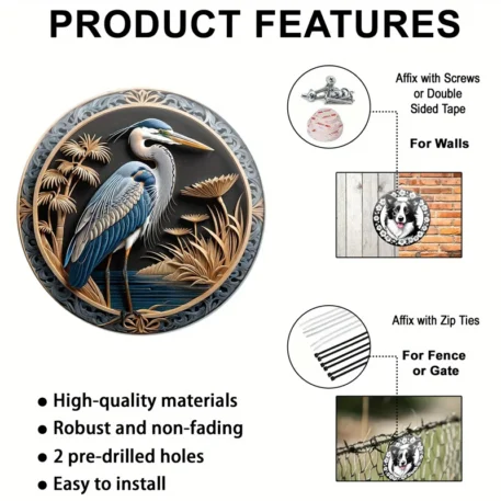 Great Blue Heron Aluminum Sign - Image 3