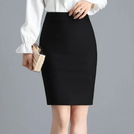 Black Midi Split Skirt