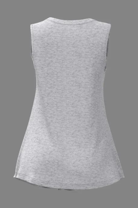 Plus Size Casual Grey Lace Tank Top - Image 6