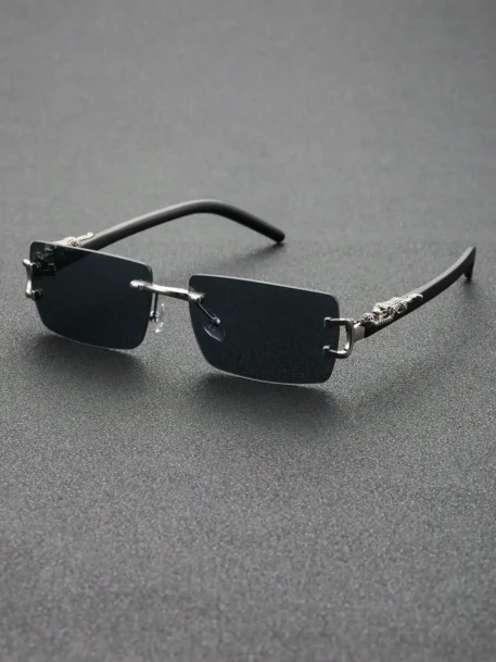 Fashionable Trendy Frameless Rectangular Sunglasses - Image 12