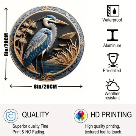 Great Blue Heron Aluminum Sign - Image 4