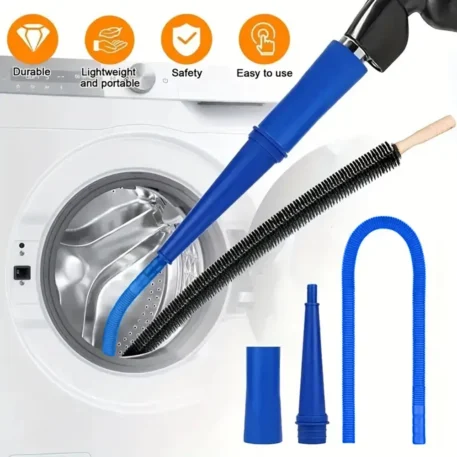 Dryer Vent Cleaning Kit with Vacuum Attachment and a Bendable Dryer Lint Remover