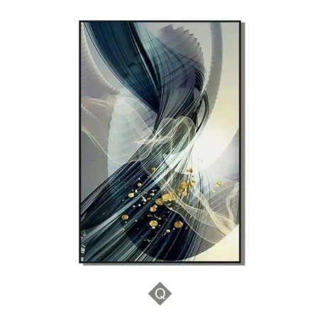 Luxury Abstract Black and Gold Foil Leaves Canvas Art  - NO FRAME - Image 21