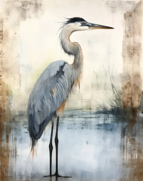 Blue Heron Watercolor Canvas Painting Wall Prints  No Frame - Image 7