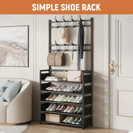 Clothing or Hat Hangers with a Shoe Rack