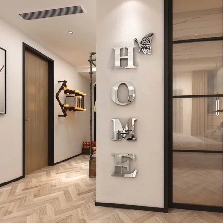 HOME Logo 3D Mirror Wall Sticker Set