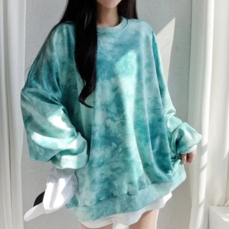 Autumn Tie Dye Long Sleeve Hoodie