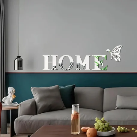 HOME Logo 3D Mirror Wall Sticker Set - Image 4