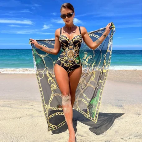 2025 New 1pc Swimsuit with Wrap - Image 4