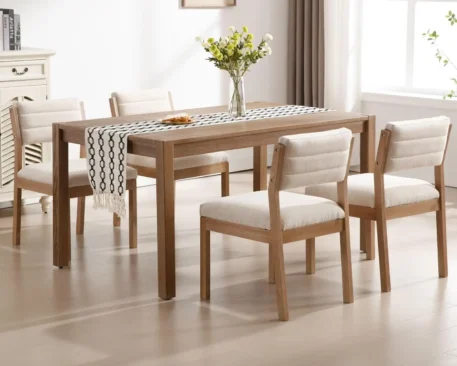 Dining Chairs Set of 4, Upholstered with Hardwood Legs - Image 8