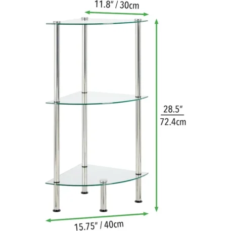 Modern Glass Corner 3-Tier Stand - Image 3