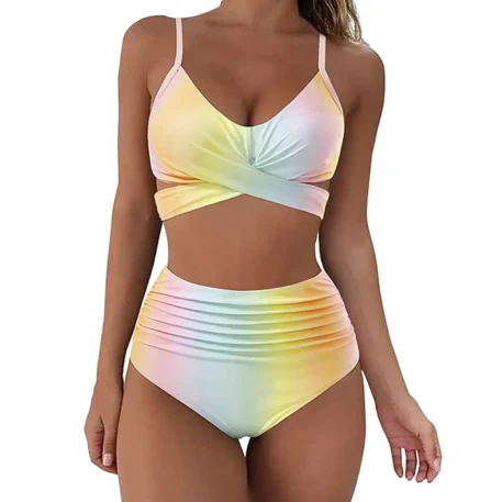 Fashionable Tie-Dye Two-Piece Bikini - Image 8