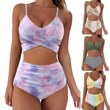 Fashionable Tie-Dye Two-Piece Bikini - Image 4