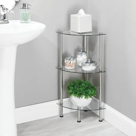 Modern Glass Corner 3-Tier Stand - Image 4