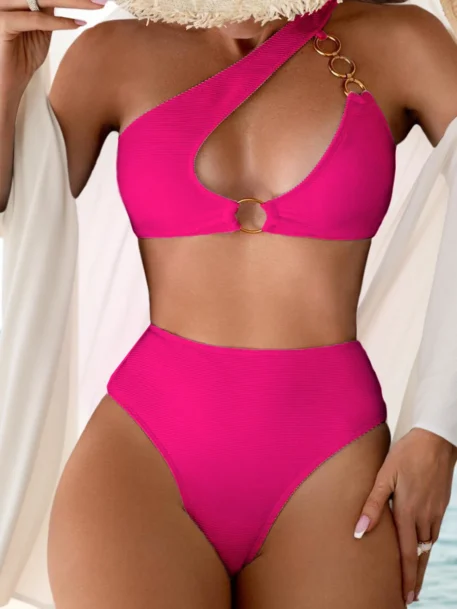 One shoulder cut out Bikini - Image 4