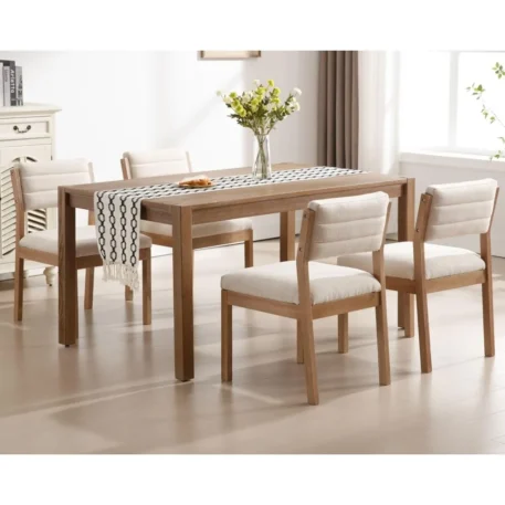 Dining Chairs Set of 4, Upholstered with Hardwood Legs