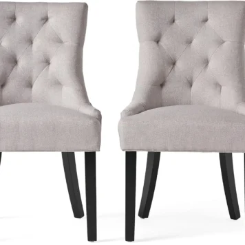 Christopher Knight Hayden Fabric Dining Chairs -  Light Grey