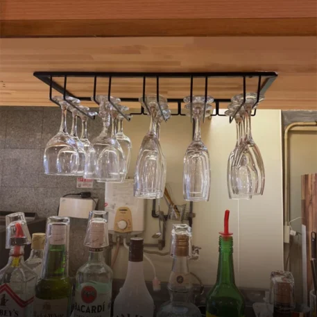 Wine Glasses Holder - Hanging Rack Under Cabinet - Image 2