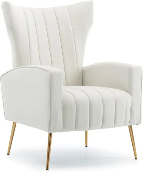 Velvet Wingback Armchairs - Image 7