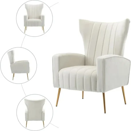 Velvet Wingback Armchairs - Image 5