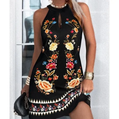 2025 Women's Printed Mini Loose Dress - Image 3