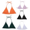 Casual Swimwear Solid Color Halter Top