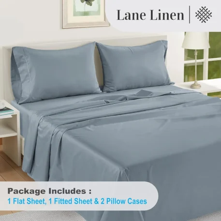 Queen Size Lane Linen -100% Egyptian Cotton Queen Sheet Set - 1000 Thread Count - Image 4