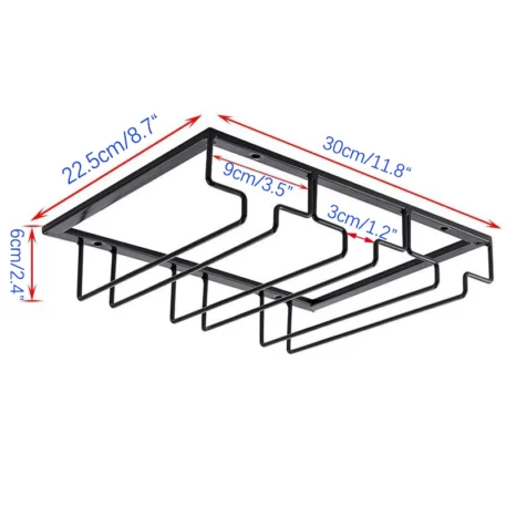 Wine Glasses Holder - Hanging Rack Under Cabinet - Image 6