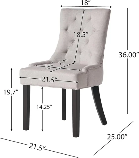 Christopher Knight Hayden Fabric Dining Chairs -  Light Grey - Image 3