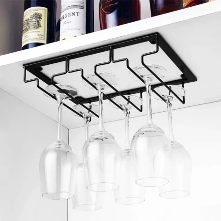 Wine Glasses Holder - Hanging Rack Under Cabinet - Image 3