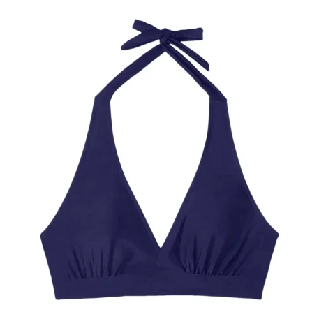 Solid Color Halter Swimsuit Top - Image 5