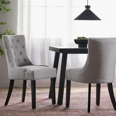 Christopher Knight Hayden Fabric Dining Chairs -  Light Grey - Image 2