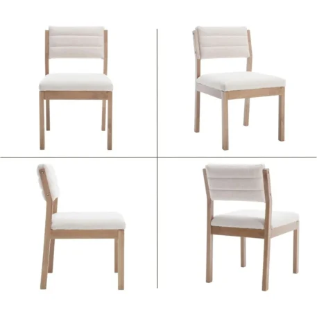 Dining Chairs Set of 4, Upholstered with Hardwood Legs - Image 5