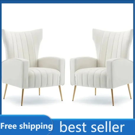 Velvet Wingback Armchairs