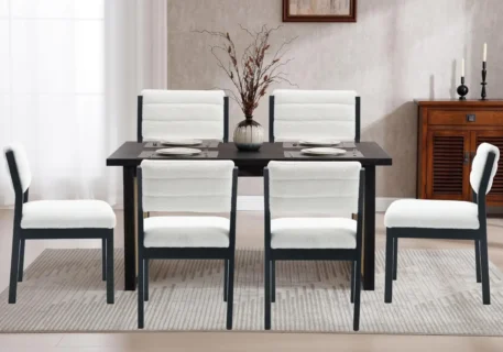 Dining Chairs Set of 4, Upholstered with Hardwood Legs - Image 9