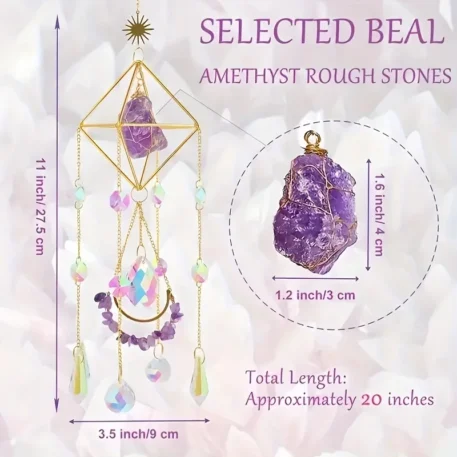 1pc Amethyst Crystal Suncatcher - Image 5