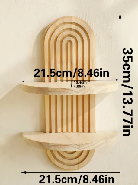 1Pc Boho Style Wooden Wall Shelves - Image 8