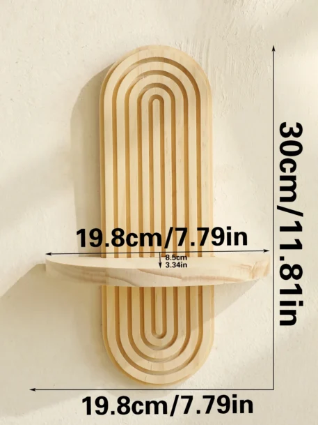 1Pc Boho Style Wooden Wall Shelves - Image 7