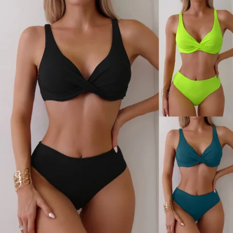 Two Piece Swimsuits Solid Color - Image 5