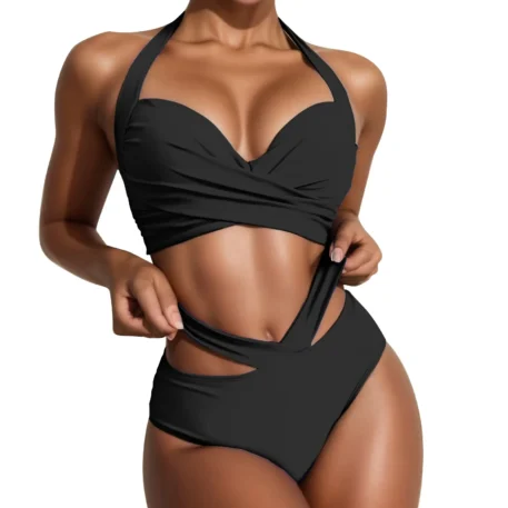 Women's Solid Swimsuit - Image 3