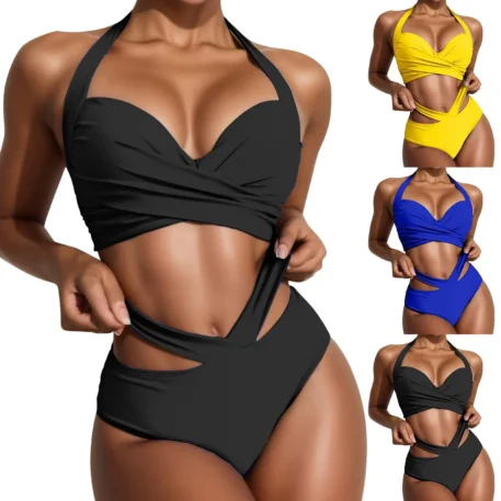 Women's Solid Swimsuit - Image 4